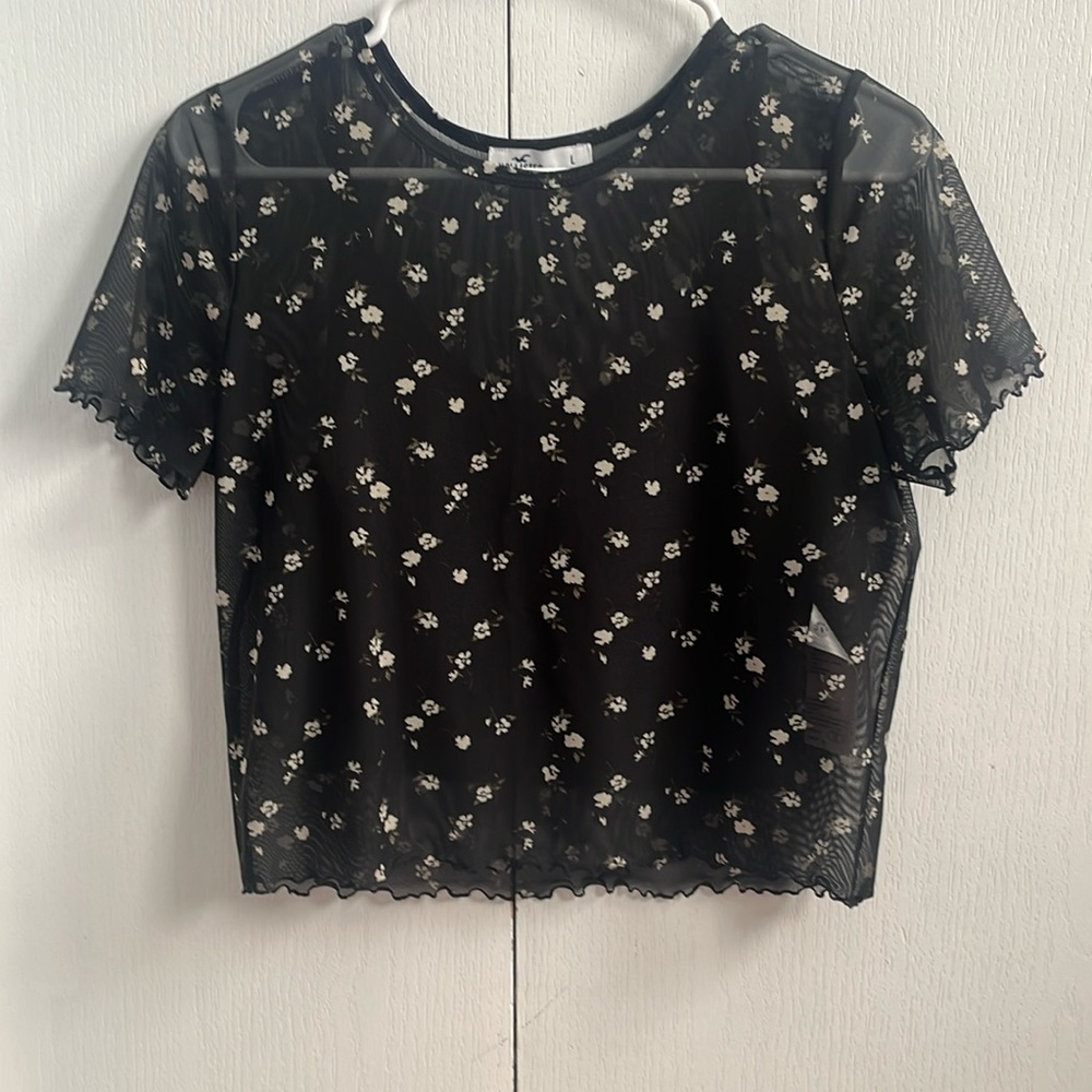 Cropped Mesh Top